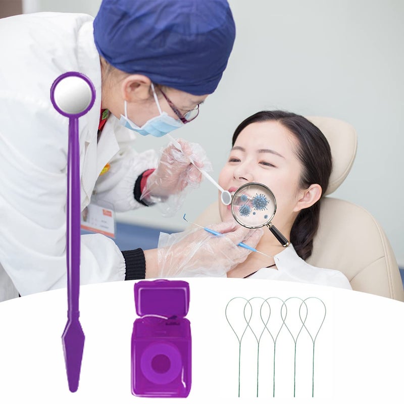 Ceonam Braces Cleaning Kit for Teeth, Portable Orthodontic Toothbrush Kit Oral Care Dental Travel Kit - Interdental Brush Dental Wax Dental Floss Toothbrush Box (Purple) - Image 5